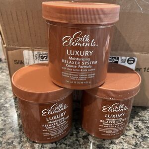 Lot Of 3 Silk Elements Luxury Moisturizing Relaxer System COARSE Formula 15 Oz
